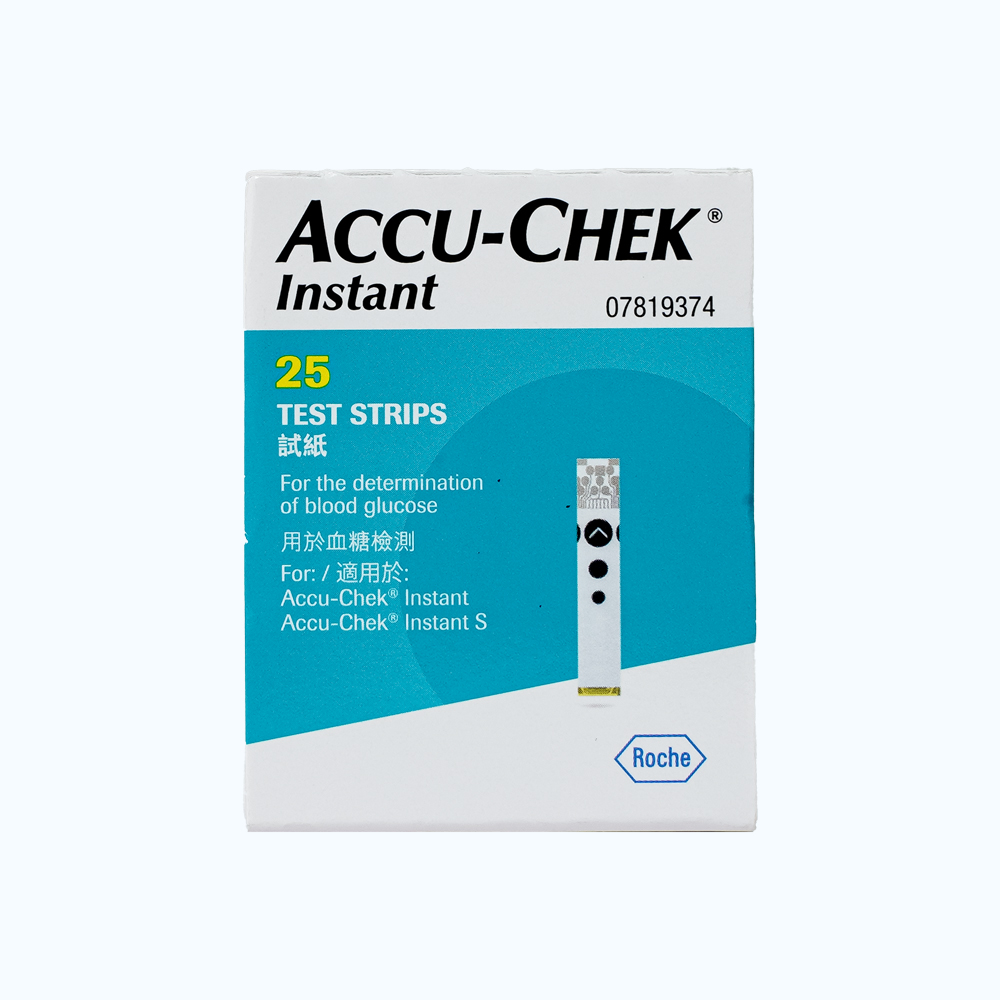 Que thử dùng cho máy đo đường huyết Accu-Chek Instant (Hộp 25 que)