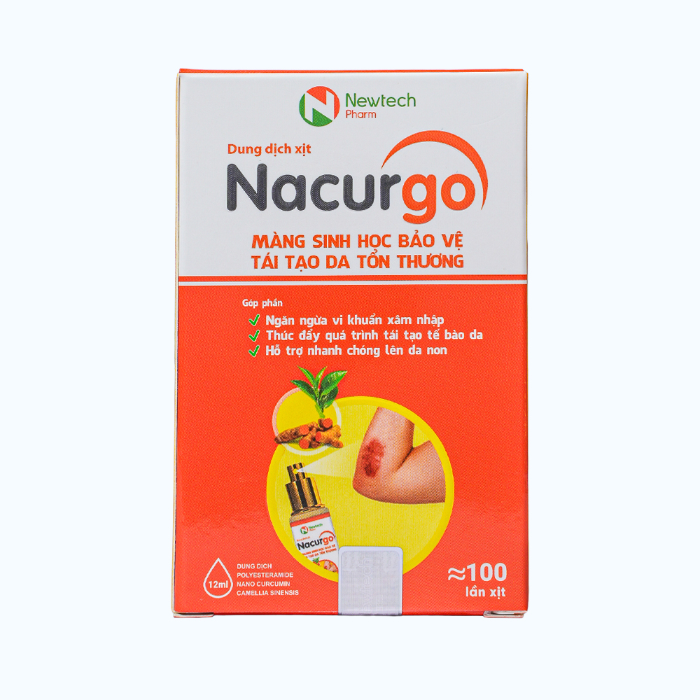 Dung dịch xịt tạo màng sinh học NACURGO bảo vệ da tổn thương