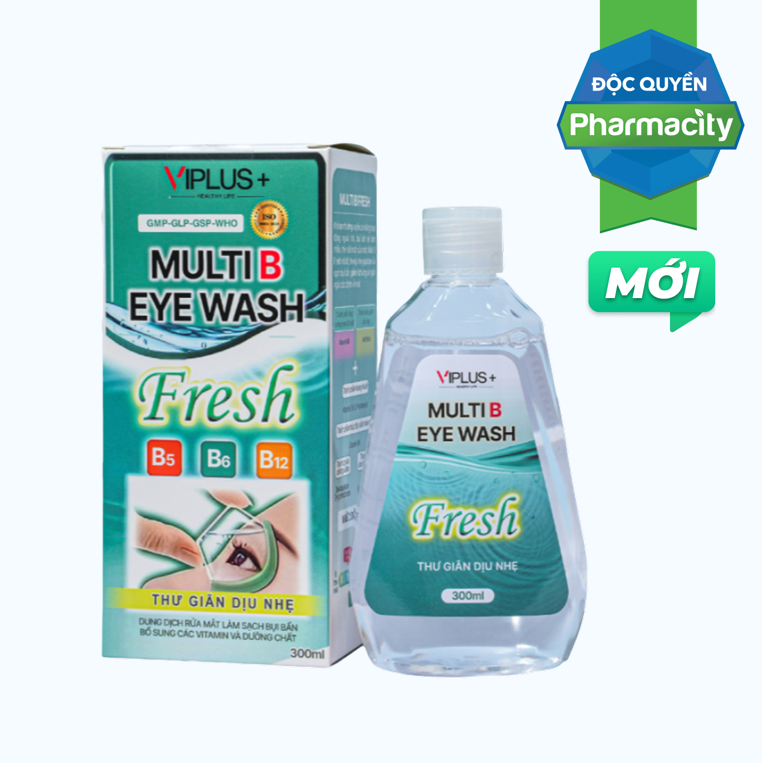 VIPLUS+ MULTI B EYE WASH FRESH loại bỏ bụi bẩn hoặc các tác nhân dị ứng mắt