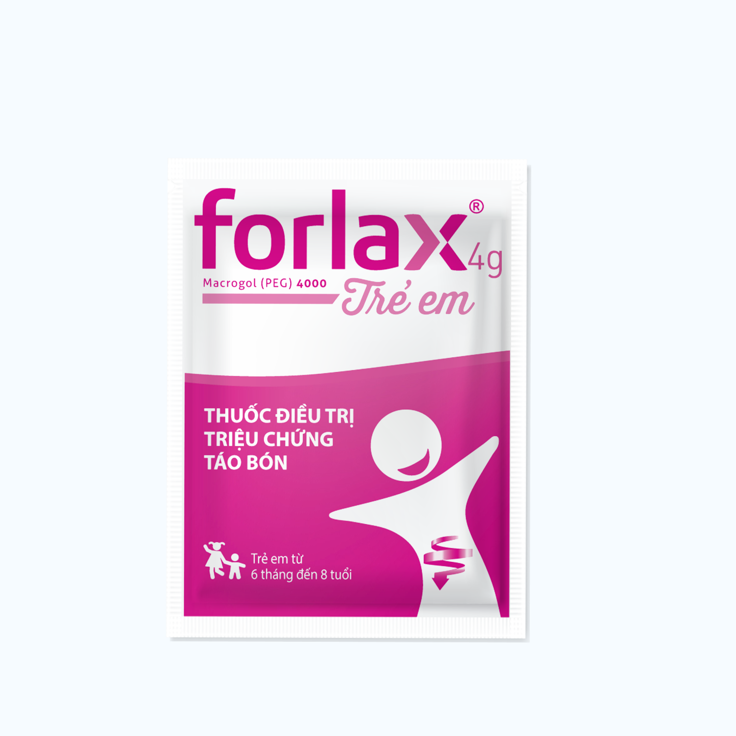 Forlax 4g điều trị táo bón ở trẻ em 6-8 tháng tuổi