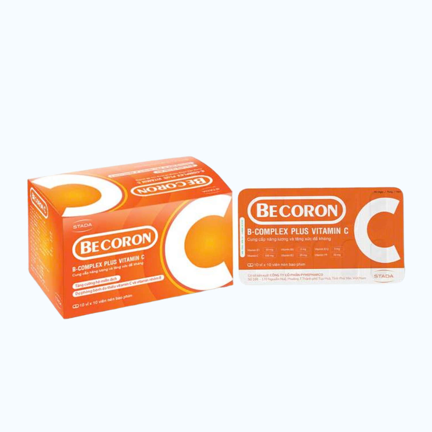 Thuốc Becoron C cung cấp năng lượng và tăng sức đề kháng (10 vỉ x 10 viên)