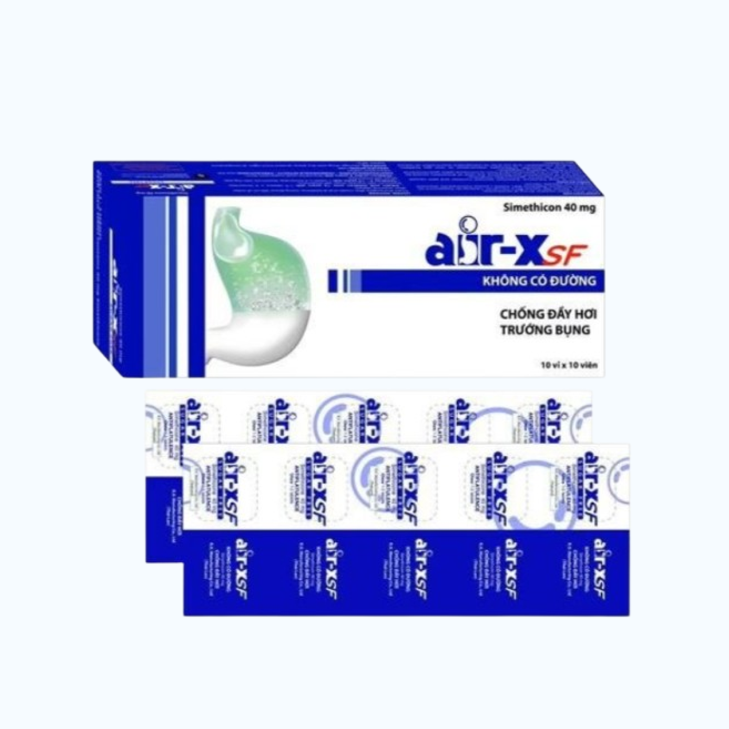 Thuốc nhai AIR-X SF 40mg giảm nhanh triệu chứng đầy hơi (10 vỉ x 10 viên)
