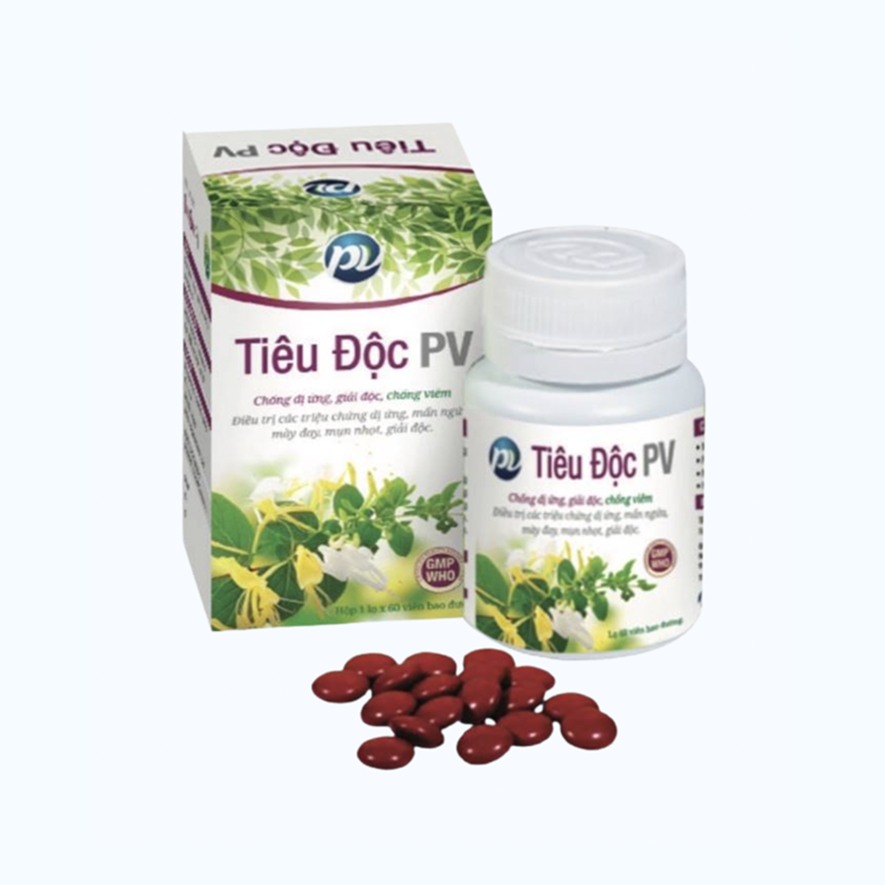 Thuốc bao đường Tiêu Độc PV hạ men gan, tăng cường chức năng gan, bổ gan (hộp 60 viên)