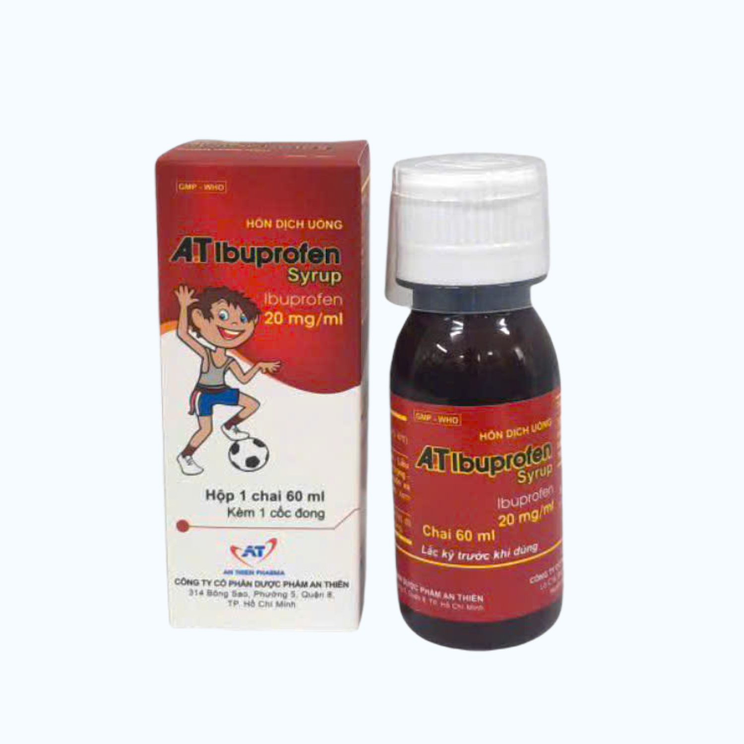 Hỗn dịch uống A.T Ibuprofen giảm đau, hạ sốt (chai 60ml)