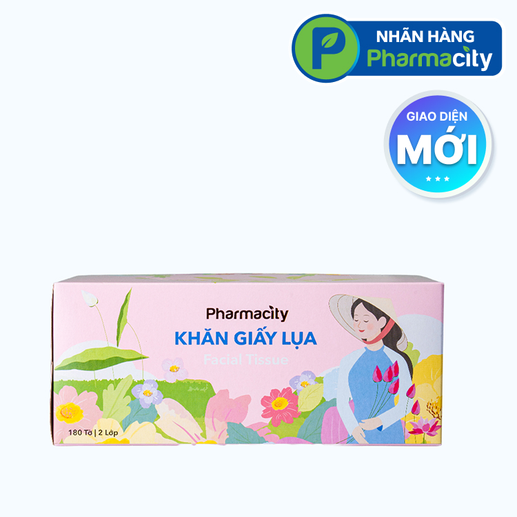 Khăn giấy lụa Pharmacity Festive 2026 mềm mại, dịu nhẹ (180 tờ/hộp)