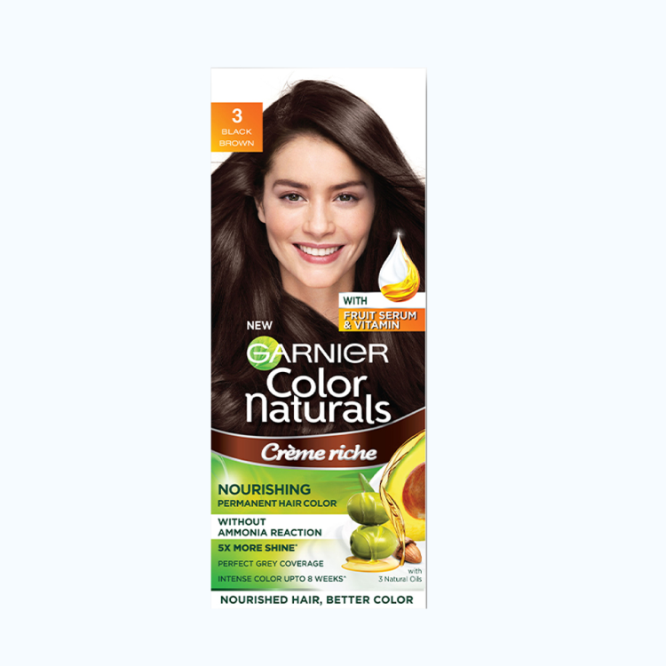 Kem Nhuộm Tóc Garnier Màu 3 Nâu Đen (50g+50ml+5g/Hộp)