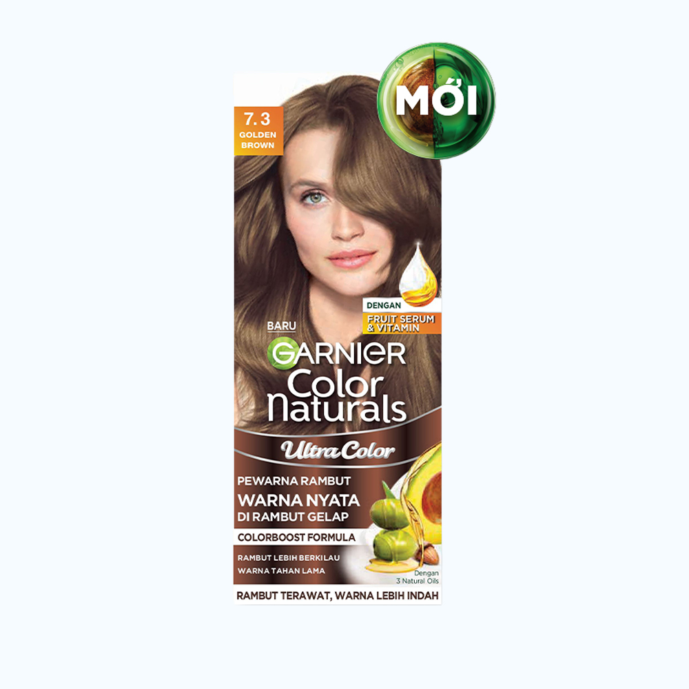Kem Nhuộm Tóc Garnier Màu 7.3 Nâu Ánh Vàng (Hộp 50ml)