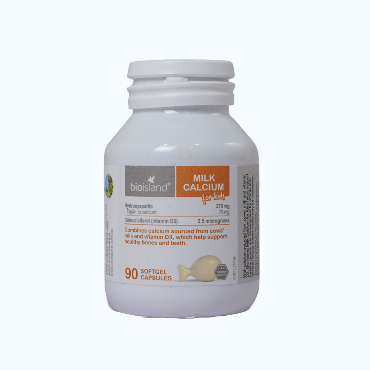 Viên uống Bioisland Milk Calcium For Kids Bổ sung Canxi và D3 cho trẻ (Hộp 90 viên)