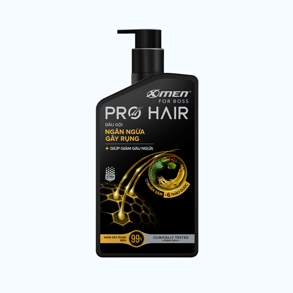 Dầu Gội Ngăn Ngừa Gãy Rụng & Giảm Gàu Ngứa Xmen For Boss Pro Hair 350G