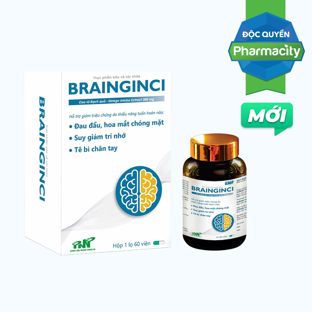 Thực Phẩm Bảo Vệ Sức Khỏe BRAINGINCI Hỗ Trợ Hoạt Huyết Dưỡng Não, Tăng Cường Lưu Thông Máu