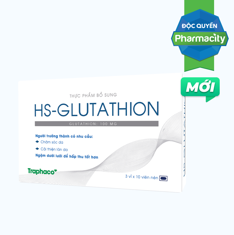 Thực phẩm bổ sung HS-GLUTATHION Glutathion 100mg (Hộp 30 viên)