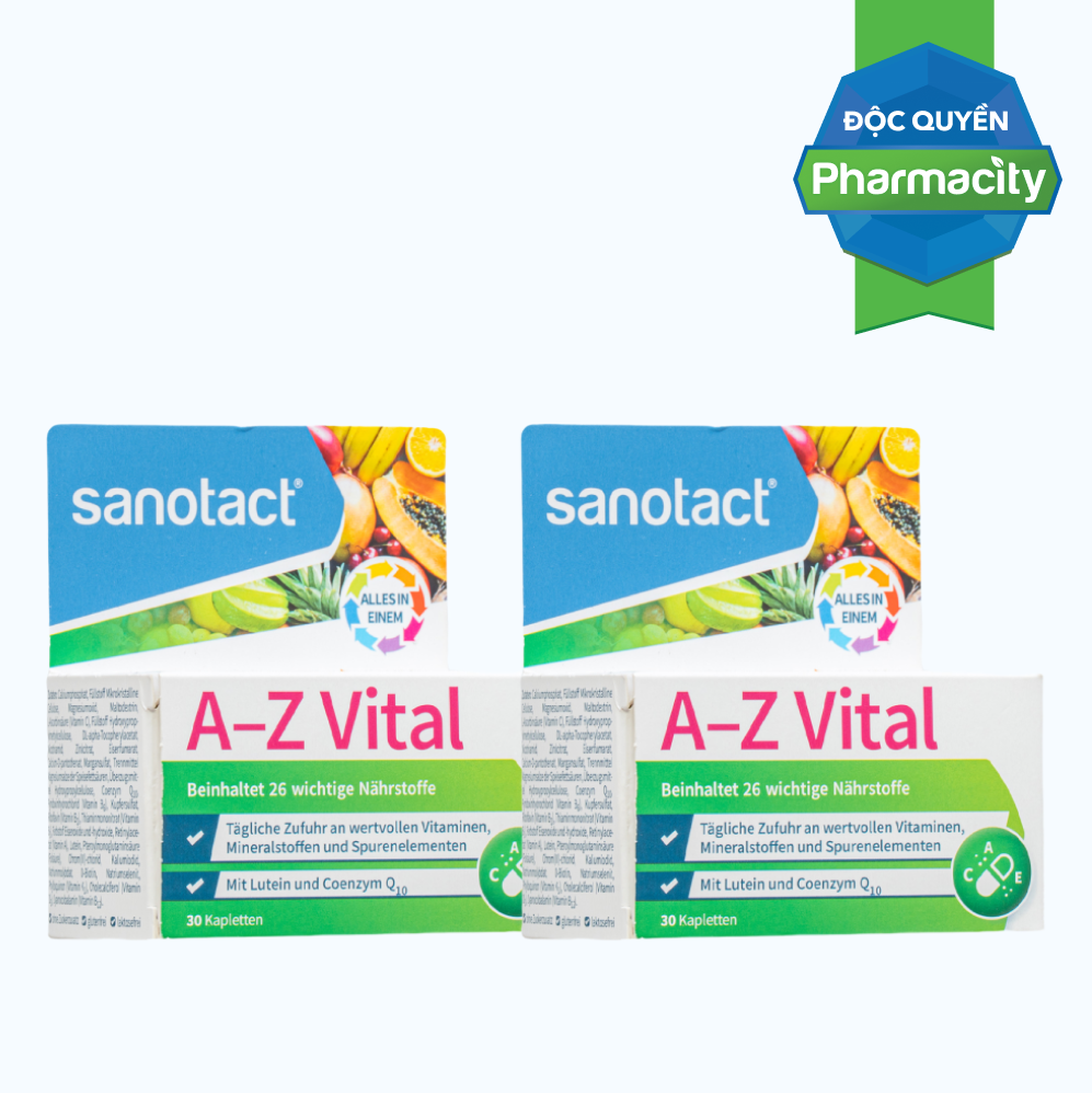 Combo 2 SANOTACT A-Z VITAL Hỗ Trợ Tăng Sức Đề Kháng (Hộp 30 viên)