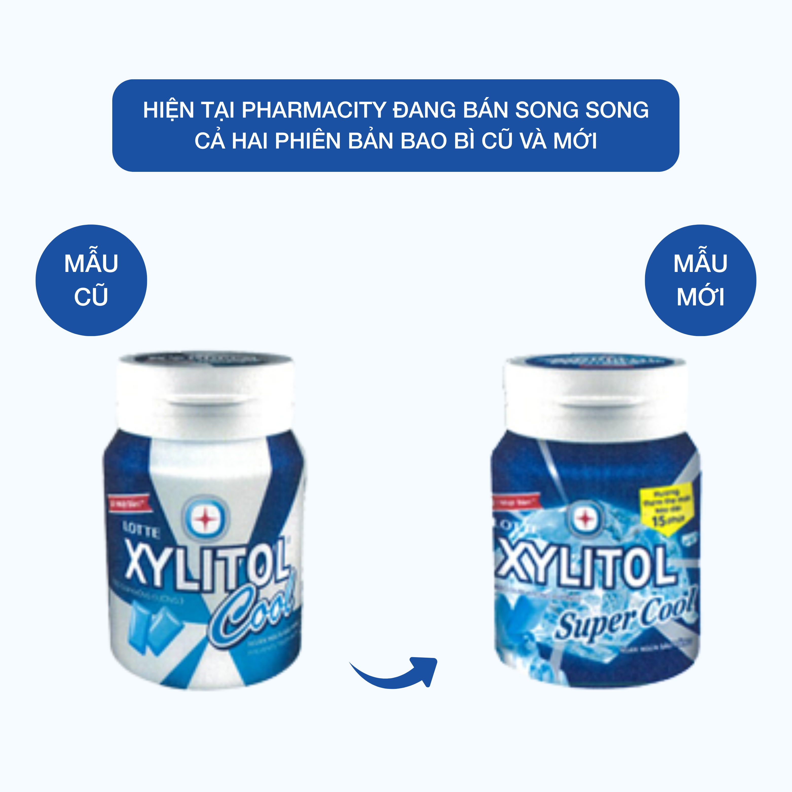 Kẹo gum XYLITOL không đường hương bạc hà Super Cool hủ (51.1g)