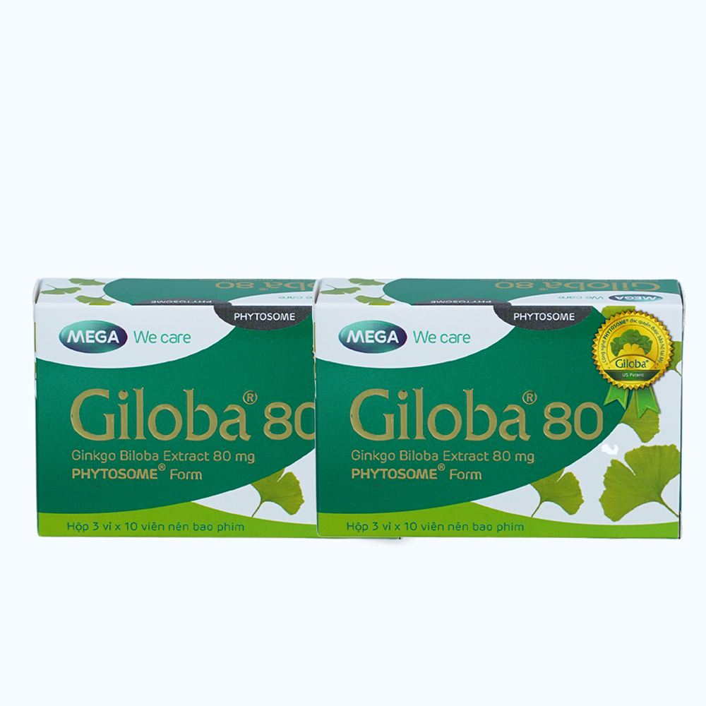 Combo 2 Mega We Care Giloba 80 Tuan Hoan Mau Nao (3Vi X 10Vien)