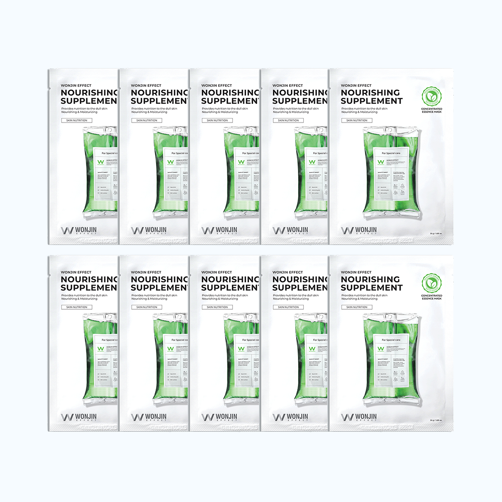 Combo 10 mặt nạ Wonjin Effect Mặt nạ dưỡng chất dưỡng ẩm Nourishing Supplement 30g/Miếng