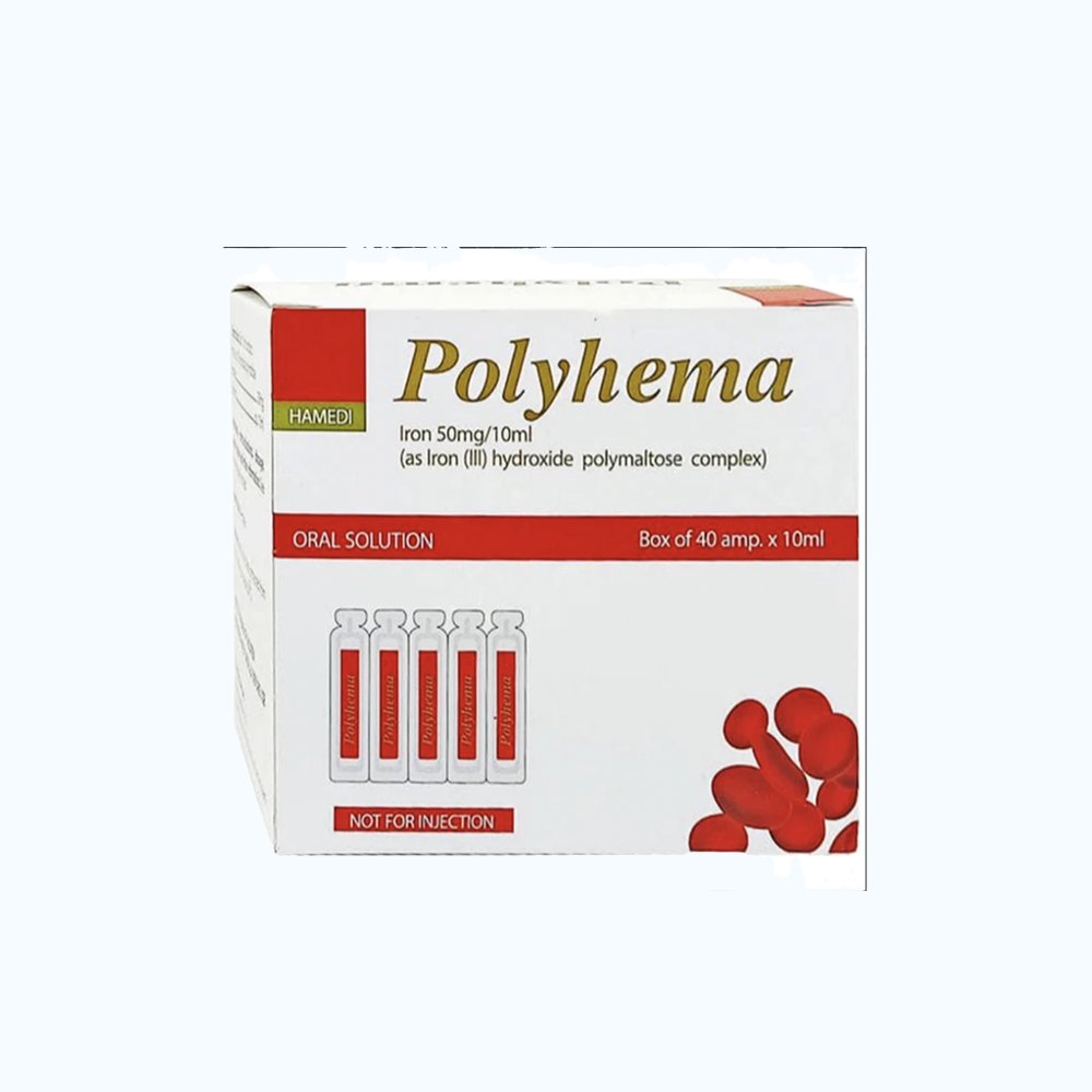 Dung dịch uống Polyhema 50mg Hà Nam bổ sung sắt (Hop 40 ong)