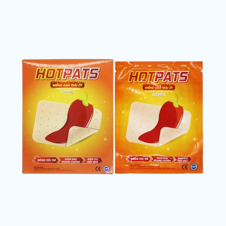 Mieng Dan Trai Ot Hotpats giúp giảm đau do mỏi cơ, căng cơ, đau cơ (Hop 7mieng)