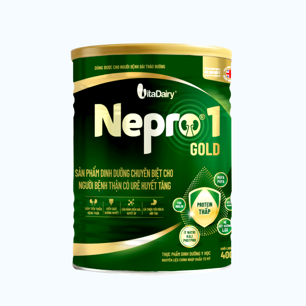Sữa hỗ trợ bệnh nhân thận có ure Nepro 1 Gold (400g)