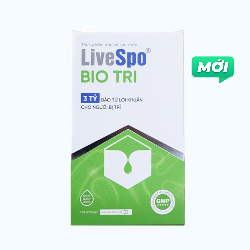LiveSpo Bio Tri bào tử lợi khuẩn cho người trĩ, táo bón 20 ống x 5ml