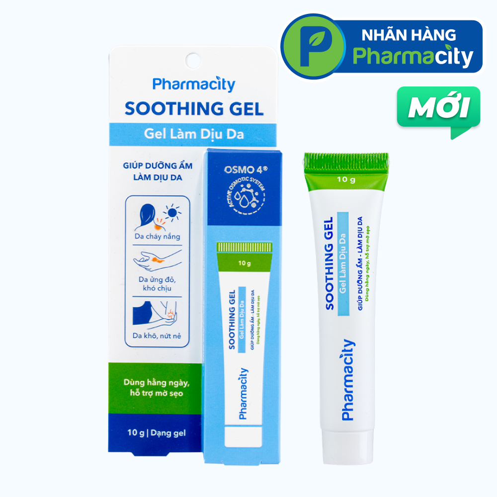 Gel làm dịu da Pharmacity Soothing Gel hỗ trợ mờ sẹo, dưỡng ẩm da (Tuýp 10g)