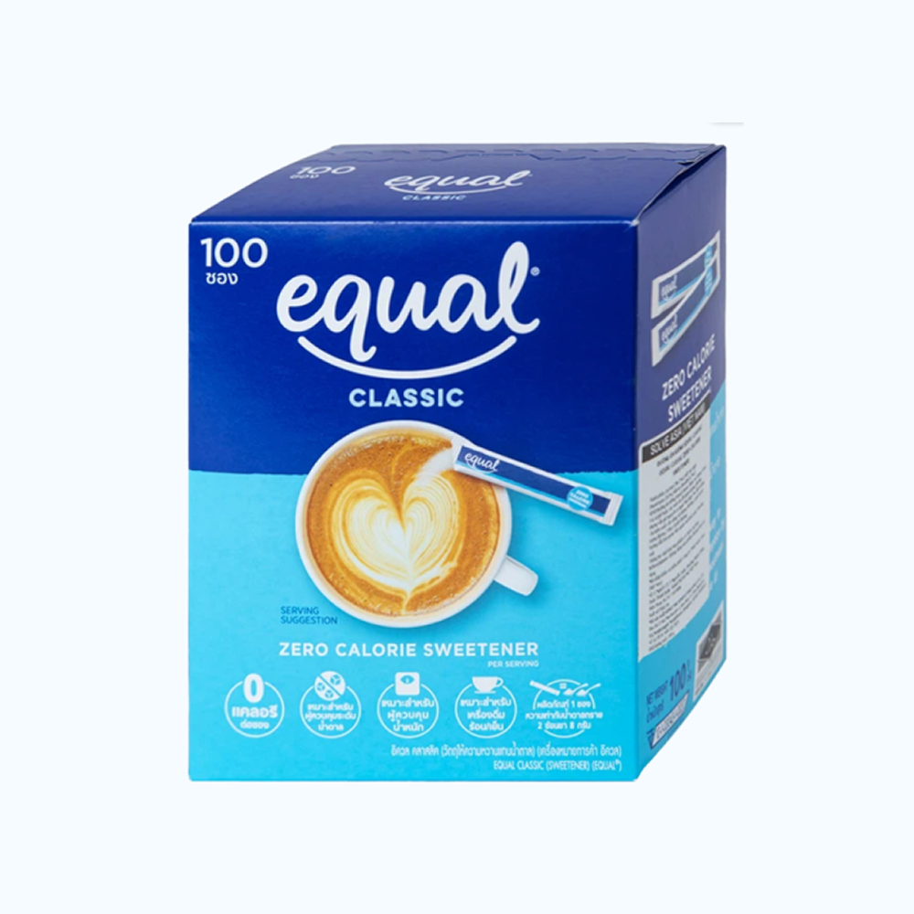 Nguyên liệu làm ngọt: Đường Equal Classic Không Calorie (Hộp 100 gói x 1g)