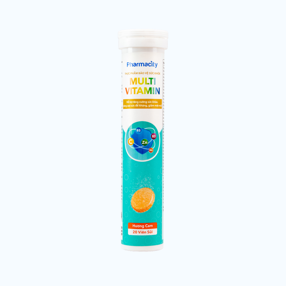 Viên sủi Pharmacity Multivitamin hỗ trợ tăng cường sức khỏe (20 viên)