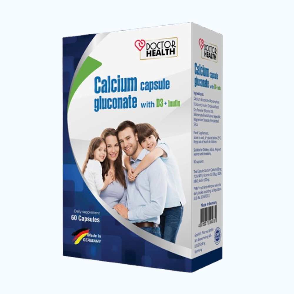 Doctor Health Calcium Gluconate + D3 (Hộp 60 viên) giúp phát triển xương răng