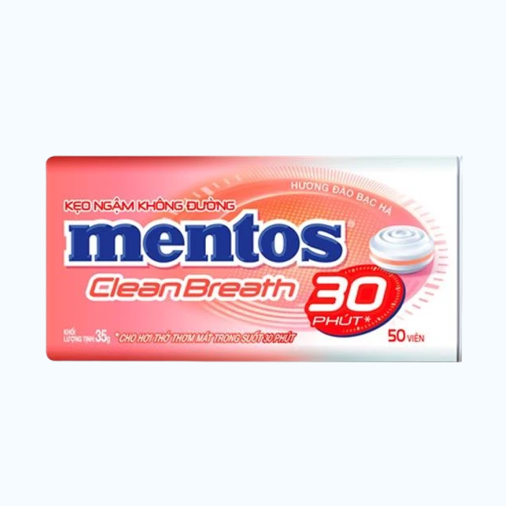 Kẹo ngậm MENTOS không đường hương đào bạc hà (35g)