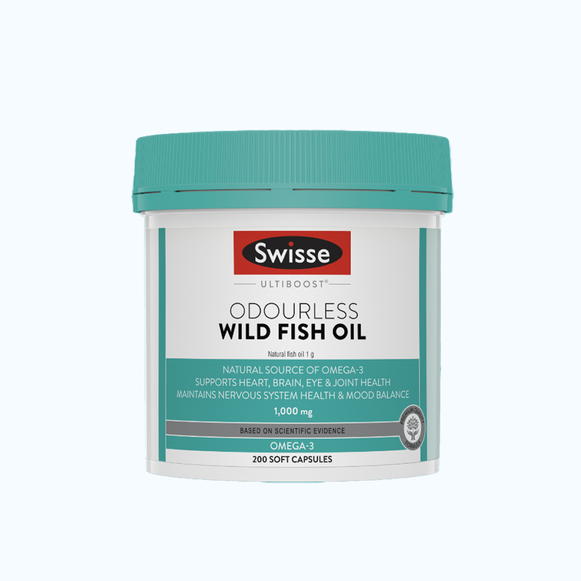 Viên uống dầu cá SWISSE Ultiboost Odourless Wild Fish Oil 1000mg (Hộp 200 viên)