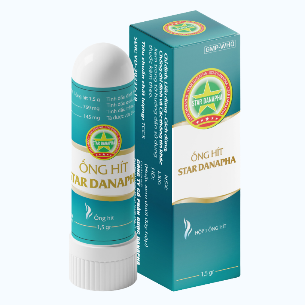 Ống hít Star 1,5g Danapha giảm triệu chứng nghẹt mũi, sổ mũi (ống 1.5g)