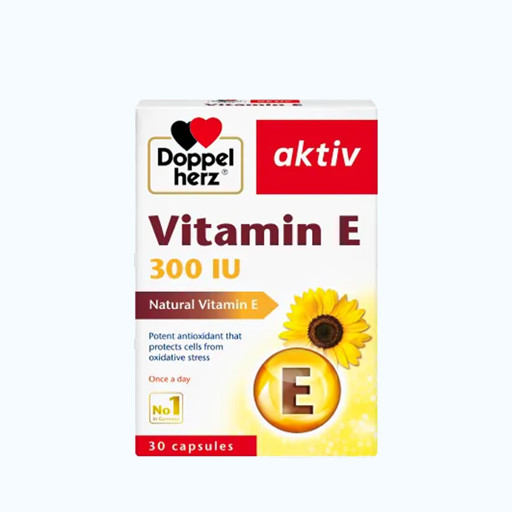 DOPPELHERZ Vitamin E 300IU Hỗ Trợ Cải Thiện Làn Da Hộp 30 viên