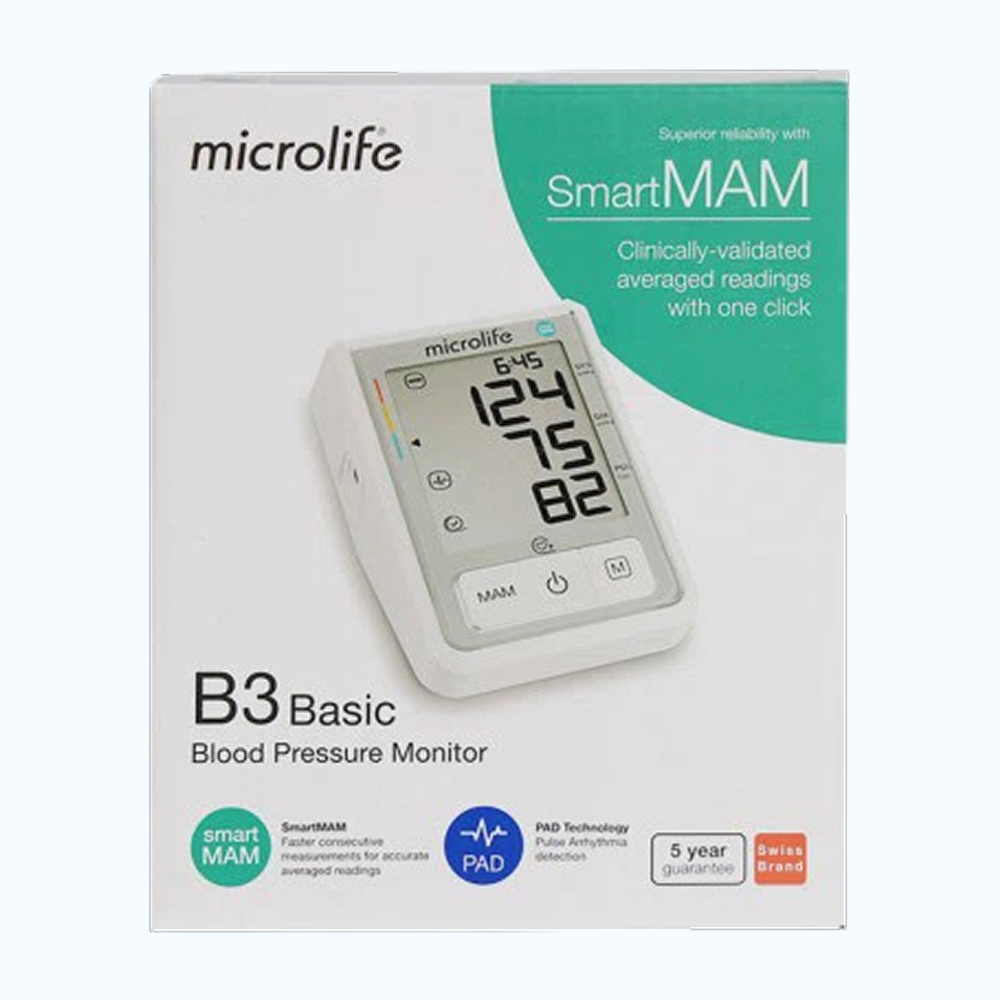 Máy đo huyết áp Microlife B3 Basic theo dõi huyết áp nhịp tim (hộp 1 cái)
