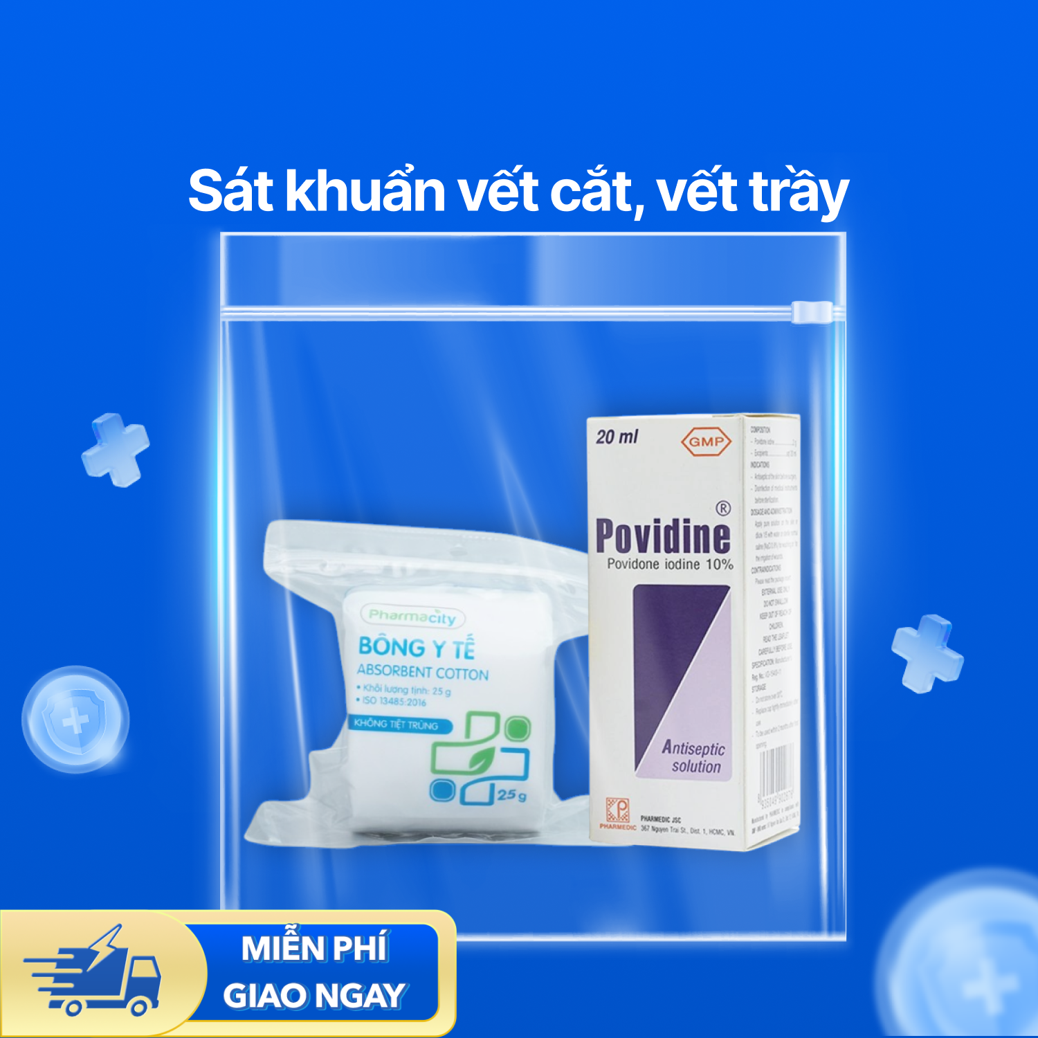 Combo sát khuẩn vết cắt, vết trầy