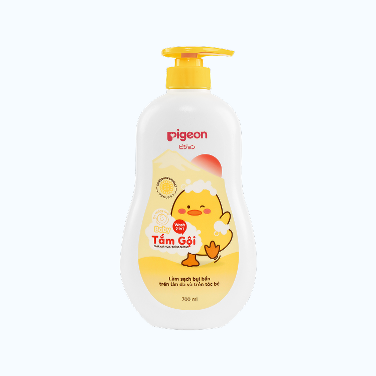 Sữa tắm gội 2 trong 1 chiết xuất hoa hướng dương cho bé Pigeon (Chai 700ml)