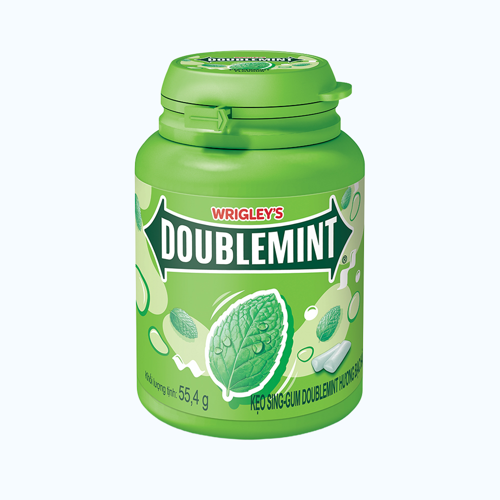DOUBLEMINT hương bạc hà 58.4g kẹo gum hơi thở thơm mát, ngừa bệnh răng miệng