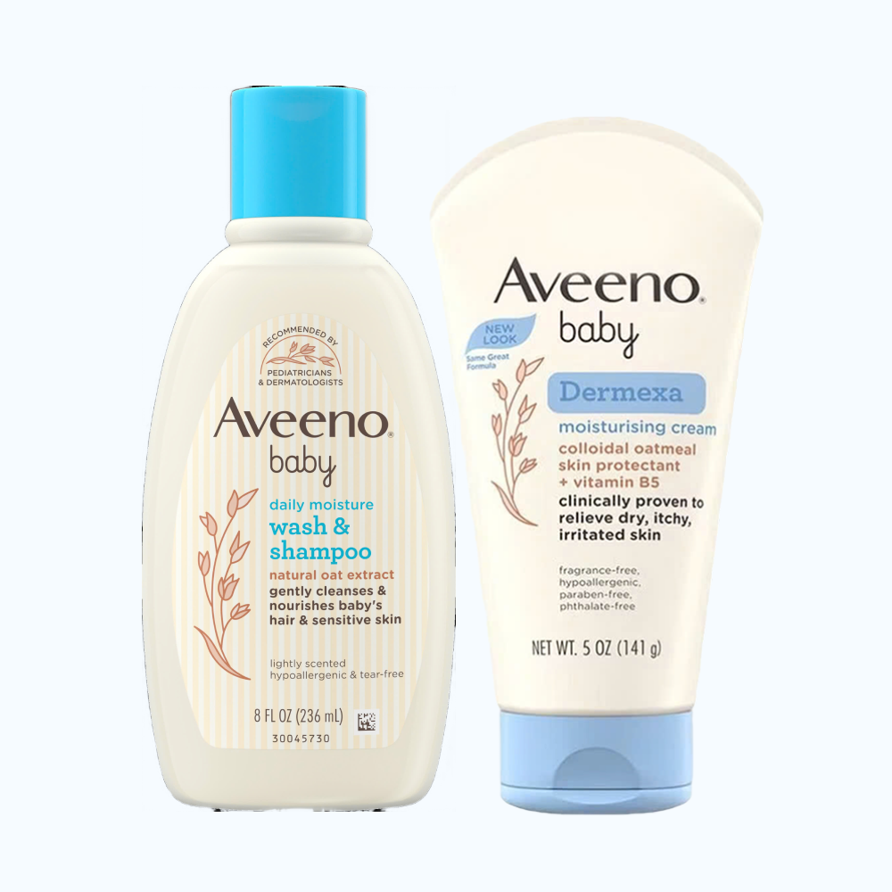 Combo Tắm Gội & Dưỡng Ẩm Cho Bé Aveeno