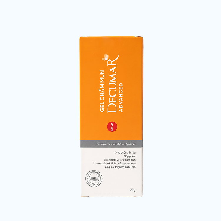 Gel chấm mụn DECUMAR Advanced hỗ trợ ngừa mụn, làm mờ sẹo (Tuýp 20g)