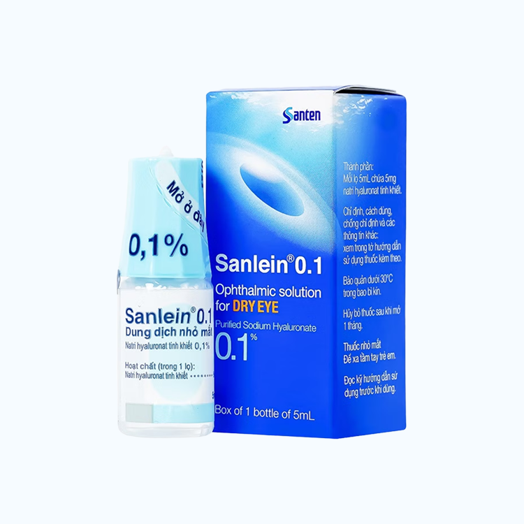 Thuốc Sanlein Eye Drop 0.1% điều trị rối loạn biểu mô kết - giác mạc (Chai 1.5ml)