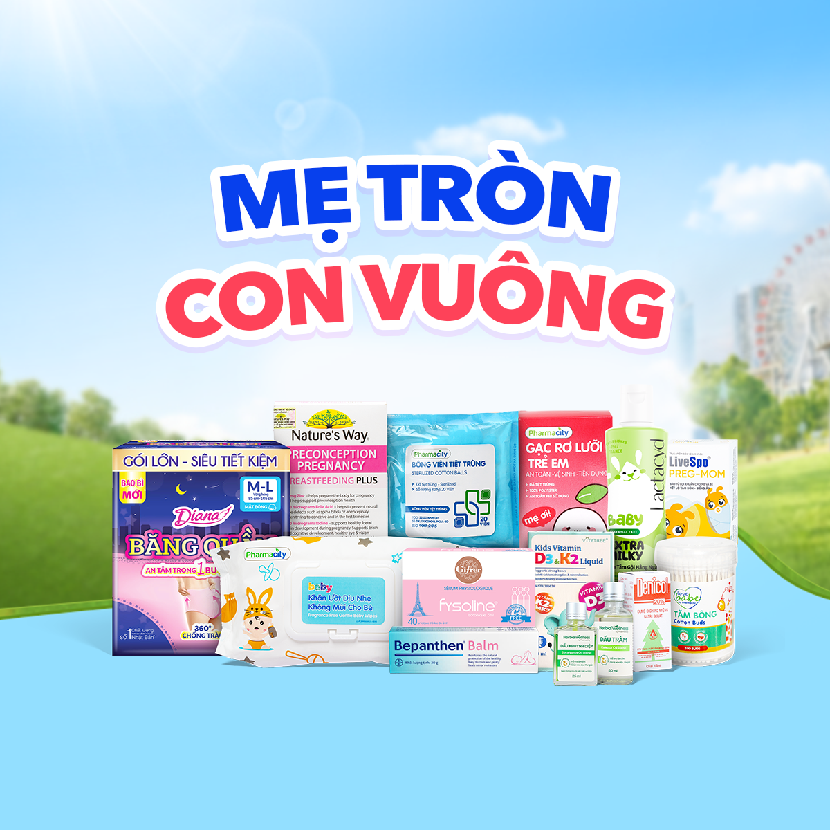 Combo "Mẹ tròn - Con vuông"