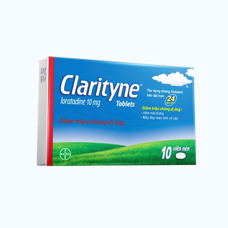 Thuốc Clarityne 10mg điều trị viêm mũi dị ứng và mề đay (Hộp 1 vỉ x 10 viên)