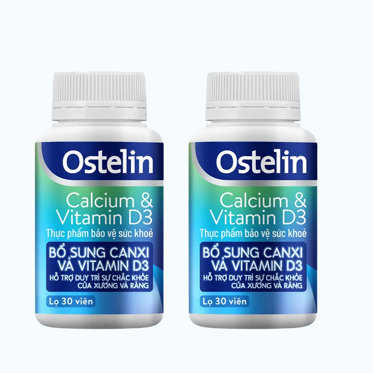 Combo 2 Lọ Ostelin Calcium & Vitamin D3 (Lọ 30 Viên)