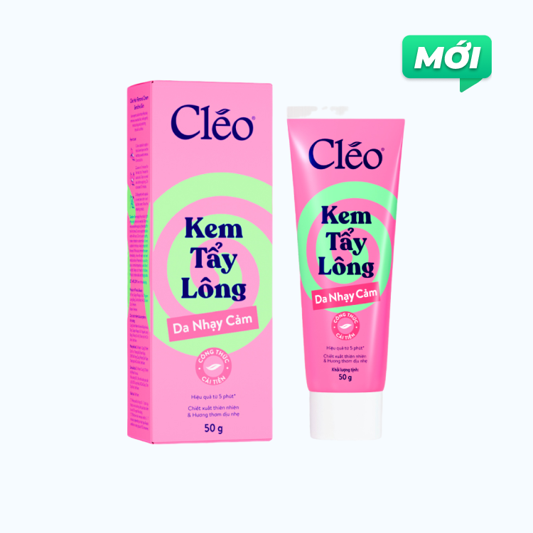Kem tẩy lông da nhạy cảm Cleo chiết xuất thiên nhiên & Hương thơm dịu nhẹ