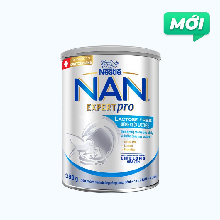 Sữa bột dinh dưỡng Nestle Nan ExpertPro cho trẻ tiêu chảy và không dung nạp lactose (0- 3 tuổi) (Lon 380g)