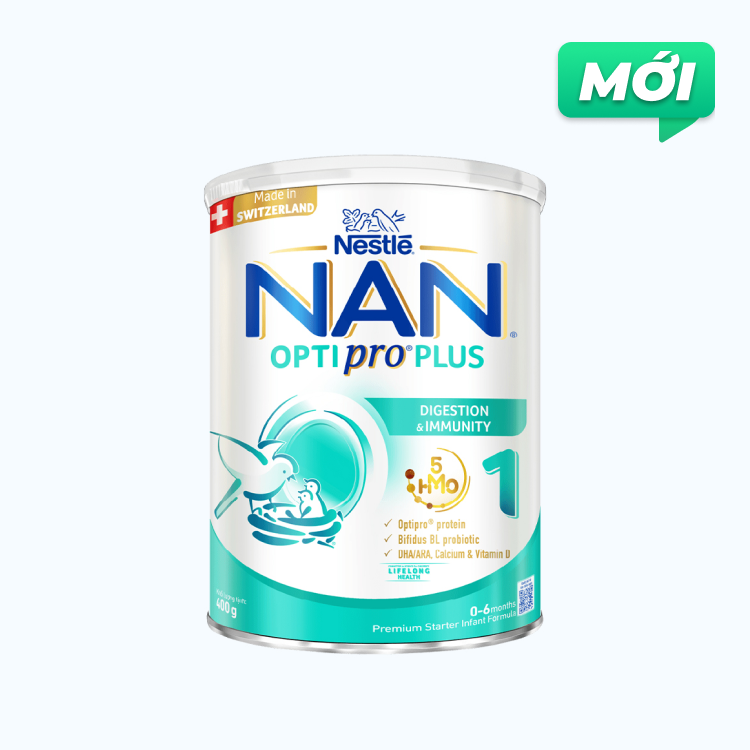 Sữa bột dinh dưỡng Nestle Optipro Plus 1 cho trẻ 0-6 Tháng (Lon 400g)