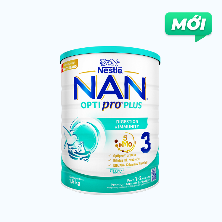 Sữa bột dinh dưỡng Nestle Optipro Plus 3 cho trẻ 12-24 Tháng (Lon 1.5Kg)