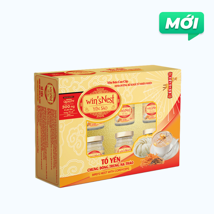 Nước yến bổ dưỡng Win'sNest Đông Trùng Hạ Thảo (Hộp 6 Hũ x 70ml)