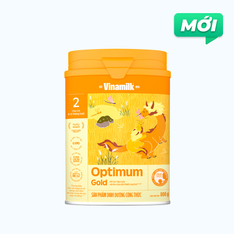 Sữa bột dinh dưỡng Vinamilk Optimum Gold 2 cho trẻ 6-12 Tháng (Lon 800g)