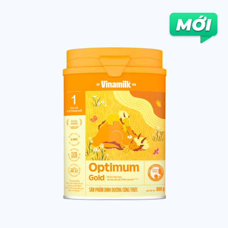 Sữa bột dinh dưỡng Vinamilk Optimum Gold 1 cho trẻ 0-6 Tháng (Lon 800g)