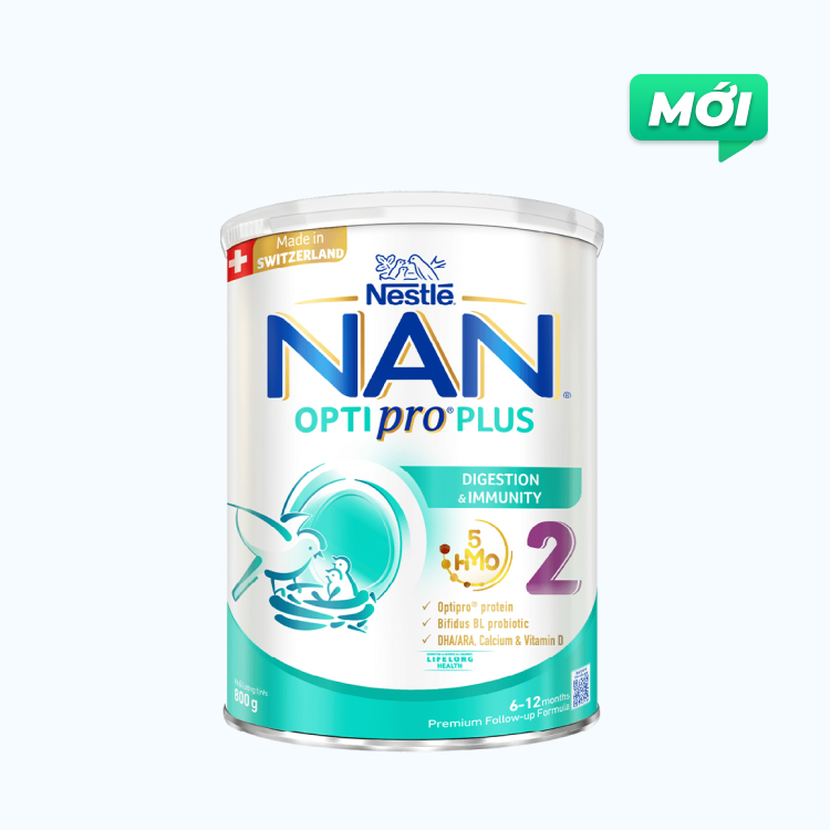 Sữa bột dinh dưỡng Nestle Optipro Plus 2 cho trẻ 6-12 Tháng (Lon 800g)