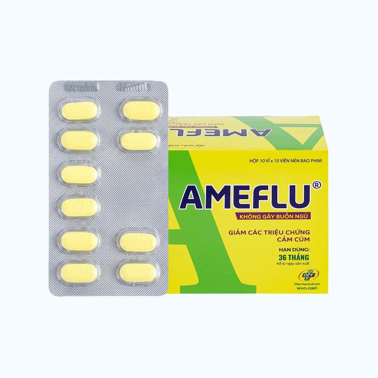 Ameflu Không Gây Buồn Ngủ OPV (Hộp 10 vỉ x 10 viên)